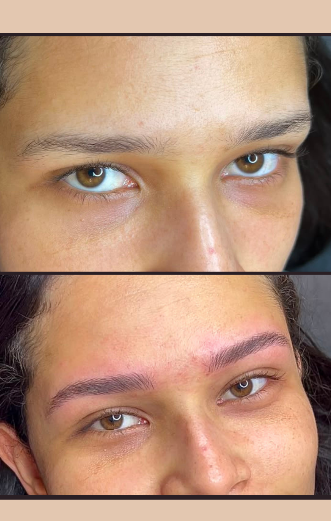 Nano brows before and after transformation